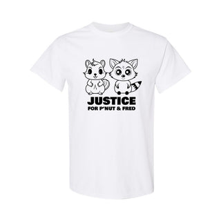 Unisex Heavy Cotton T-Shirt - Justice For P'Nut & Fred Black Logo