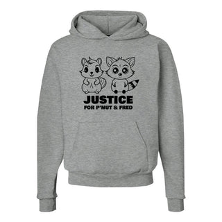 Unisex Ecosmart Hooded Sweatshirt - Justice For P'Nut & Fred Black Logo