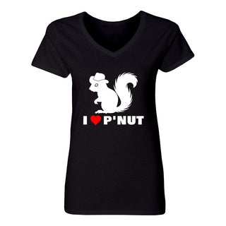 Women’s Heavy Cotton V-Neck T-Shirt - I ❤️ P'NUT