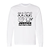 Unisex Heavy Cotton Long Sleeve T-Shirt - Justice For P'Nut & Fred Black Logo